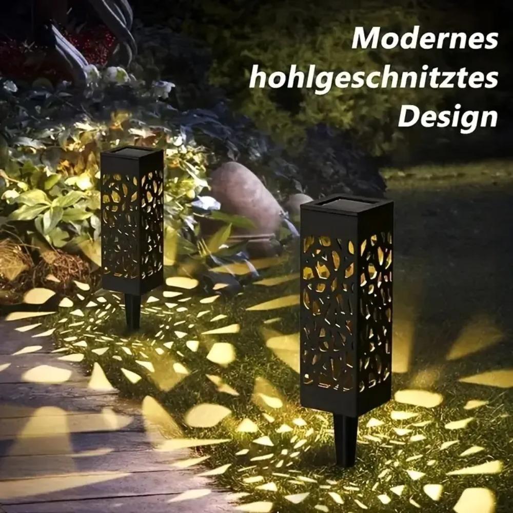 6Pcs Solar Outdoor Garden Light LED Hollow Carved Path Landscape Lawn Light For Garden Courtyard Terrace And Sidewalk Lighting