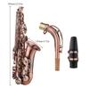 Saxophone Red Antique E-flat Brass Material with Carrying Case Cleaning Cloth Brush Sax Strap