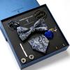 Men'S Gift Box Tie Fashion Business Net Color Flower Tie Square Scarf 8-Piece Set Combination Set