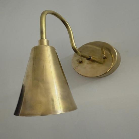 Mid-Century Modern Brass Wall Sconce Handmade Cone Light Fixture Gift for Diwali, New Year, Wedding, Home, Office Decor