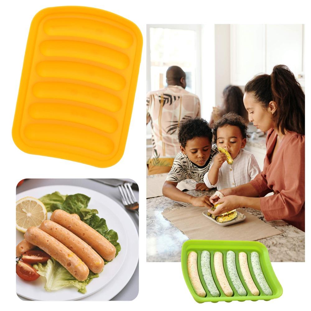 1pc Non-Stick Flexible Hotdog Maker 6-Cavity for Ice Cube Tray Bread Candy Chocolate and Cake DIY Homemade Sausages