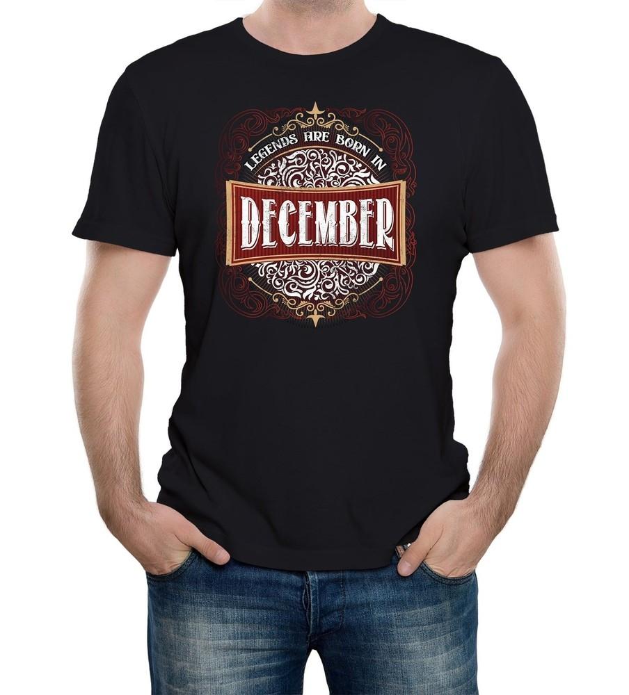 Mens Only Legends Are Born In December Birthday T-Shirt Month Gift Present