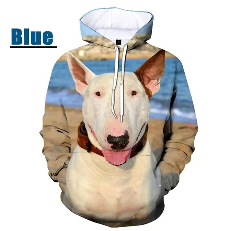 New Fashion Bull Terrier 3D Printed Men And Women Hoodies Clothing Casual Dog Bull Terrier Long Sleeve Streetwear Tops Hooded