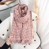 Autumn retro atmosphere imitation cashmere fine plaid scarf student trend classic warm outer shawl