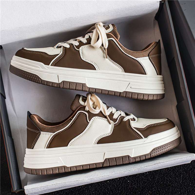 Men's shoes summer versatile trend casual niche black and white board shoes men's youth sports thick sole heightening small white tide shoes