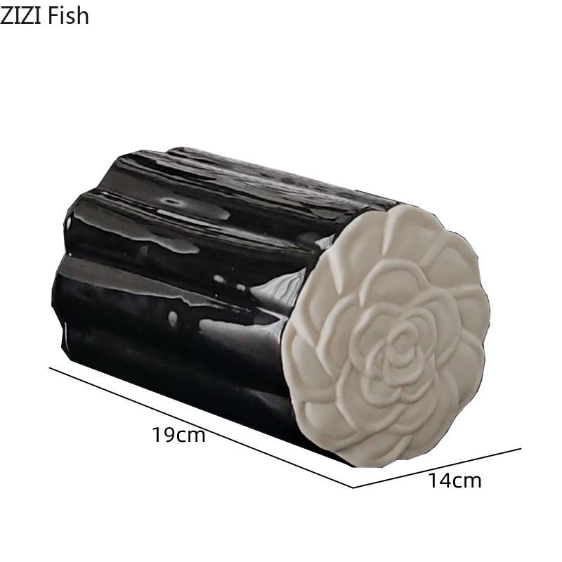 Camellia Tissue Box Creative Ceramic Tissue Storage Box Jewelry Tray Kitchen Wet Towel Dispenser Home Decoration Accessories