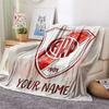 Custom Name River Plate Flannel Blanket, High quality Comfortable for All Seasons, Home Decor, Warmth and Comfort