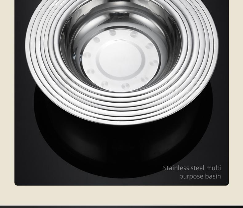 Stainless Steel Large Multi-Purpose Basin for Vegetables, Noodles, Baby Bath, Laundry, and More