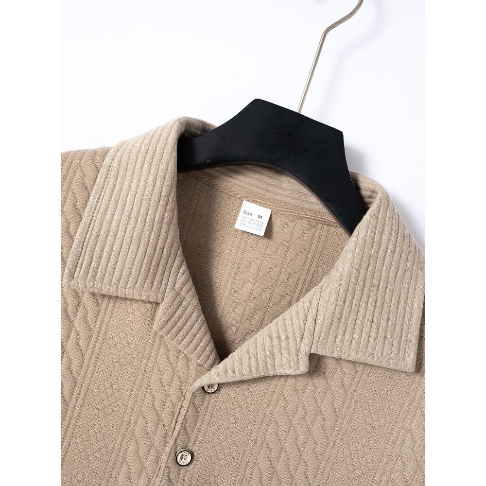 Summer Polo Shirt Solid Color Lapel Men's Short Sleeved Shirt