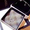 Small Fresh Butterfly Pendant White Zircon Necklace For Lady Butterfly White Zircon Necklace Bowknot Jewelry Gift
