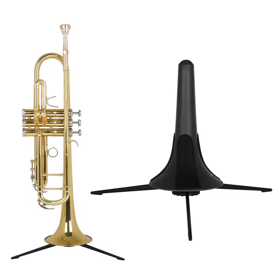 New Trumpet Stand Portable Trumpet Holder Foldable Tripod Metal Brass Leg Musical Instrument Holder Wind Instrument Accessories
