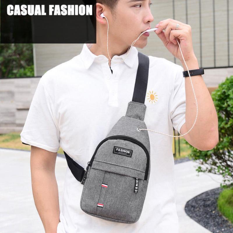 Men's Breast Bag Oblique Span Bag, Travel Small Backpack Oblique Backpack Men's Bag Sports Korean Version Breast Bag
