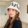 Sweet Floral Knitted Bucket Hat Retro Warm Fisherman Hat Jacquard Woolen Hat  Autumn and Winter