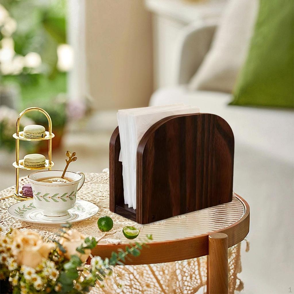 Wood Napkin Holder Dispenser for Table Standing Bar Countertop Tabletop