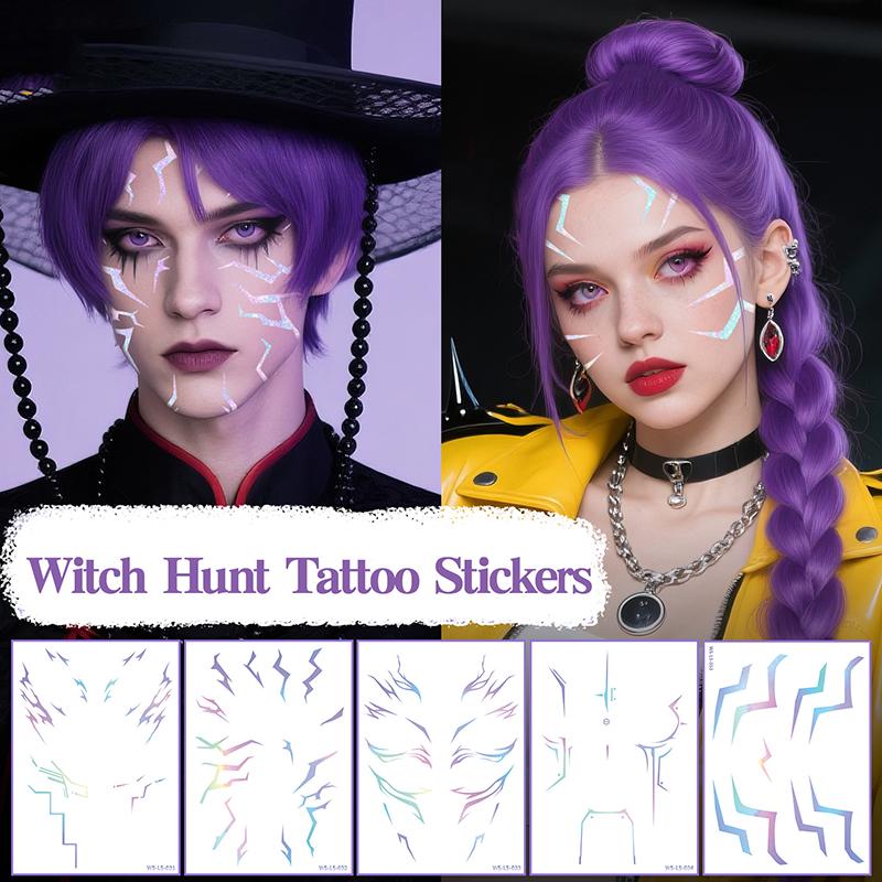Kpop Demon HUNTERIX Tattoo Stickers Sajaa Boys Dark Cosplay Body Tattoo Stickers Set Kid Birthday Party Gifts Cosplay Props