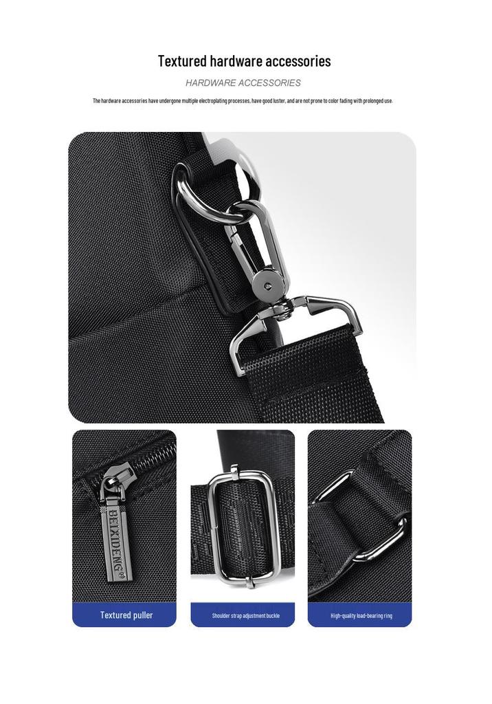 Infineo Men's Oxford Cloth Business Tote: Large Capacity Handbag for Meetings & Files