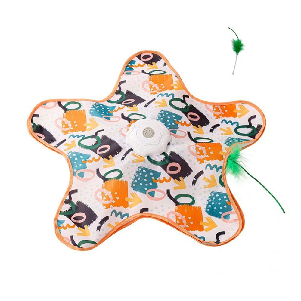 Built-in Feathers Cat Hide and Seek Toy Motion Sensing Automatic Cat Teaser Indoor Game