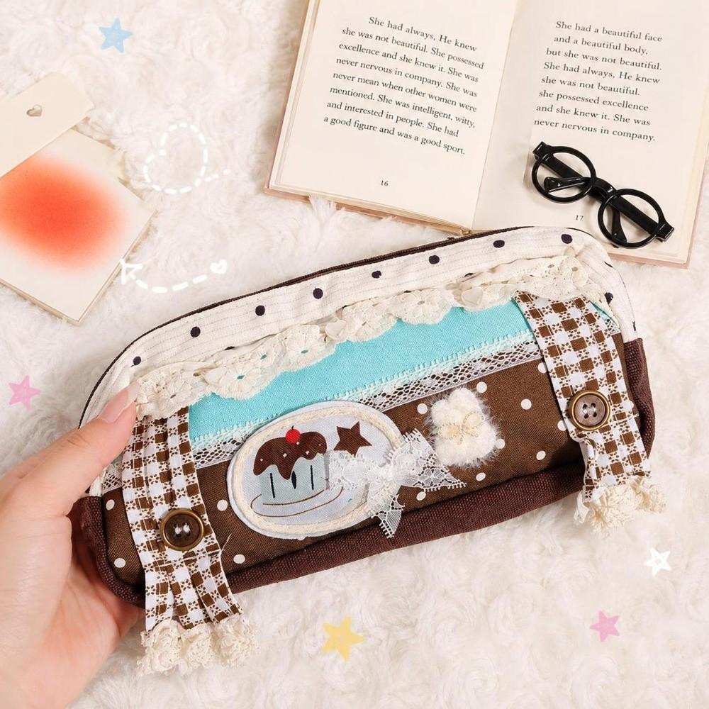 Handmade Rabbit Ears Pencil Pouch Large Capacity Cute Pen Storage Case School Student