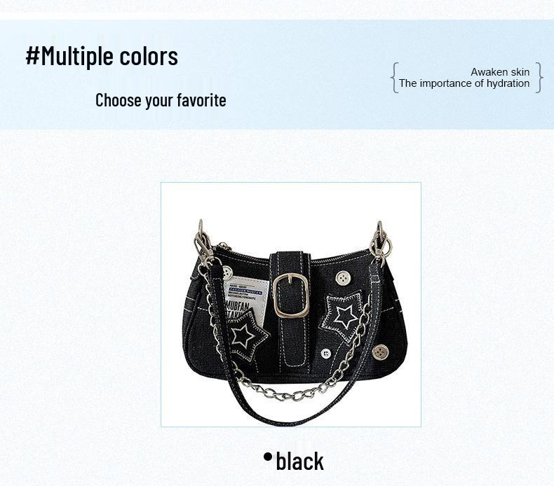 Y2K Spicy Girl Crescent Chain Denim Bag