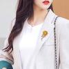 Glittering Rhinestones Floral Pin Comfortable Alloy Clasp Lapel Badge For Accessorizing Fashionable Outfit Enhancer