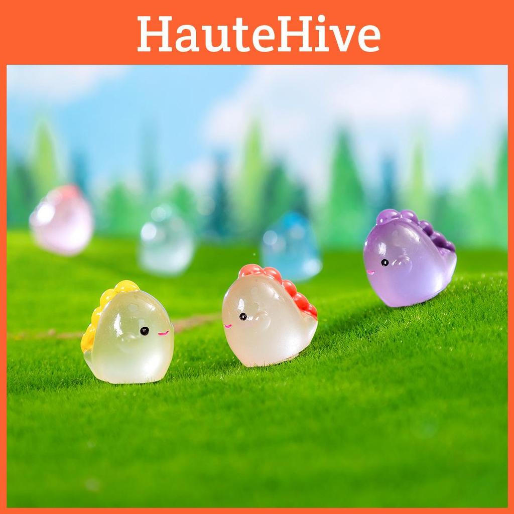 Colorful Luminous Dinosaur Miniatures Cute Resin Plastic Garden Accessories