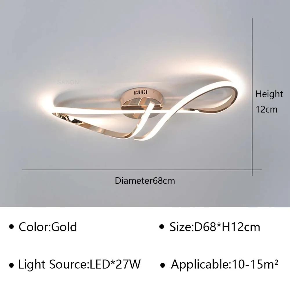 Modern LED Ceiling Lights For Living Room Dining room Bedroom Ceiling Chandelier Golden Chrome Plating Indoor Lighting Fixture