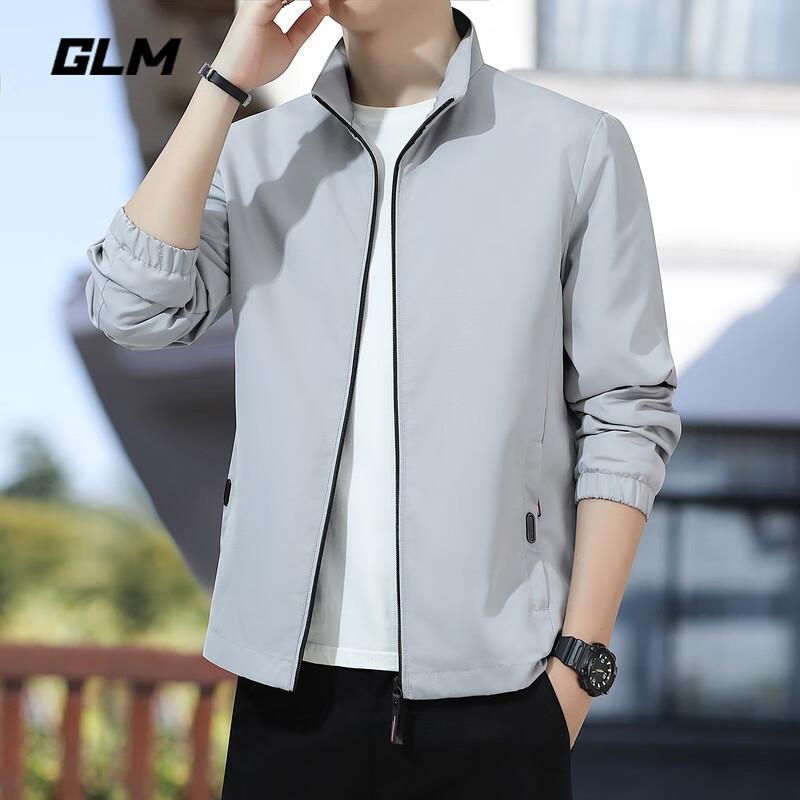 

GLM Men s Casual Loose Fit Stand Collar Jacket 2XL