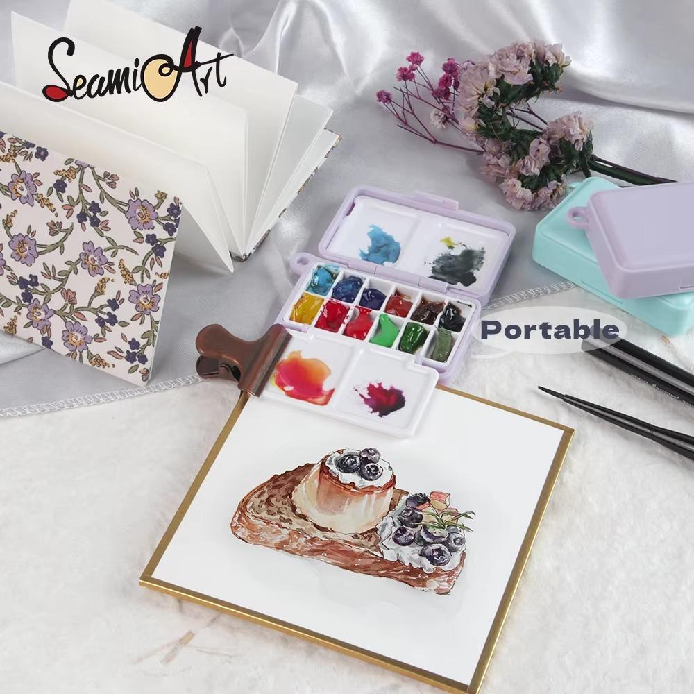 Purple Watercolor Paint Subpackage Palette Pigment Box High-quality Travel Plastic Painting Box