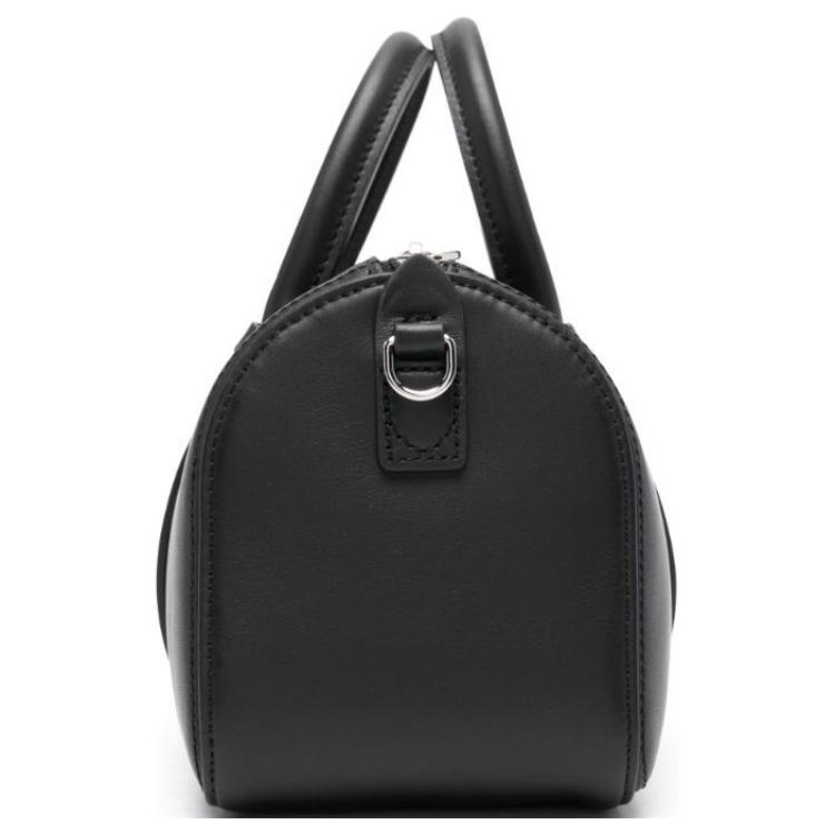Longchamp Front Concave Embossed Logo Leather Shoulder Crossbody Tote Bag Women Bags Black 10271HFK001