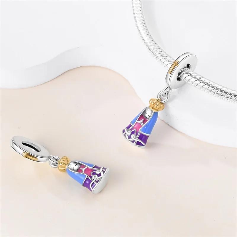 Exquisite Copper Nossa Senhora Aparecida Dangle Cross Charms Pendants Fit Original Bracelets Diy Jewelry For Women