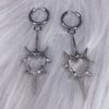 Y2K Punk Hollow Thorn Love Heart Pendant Earrings for Women Vintage Unusual Stainless Steel Ear Buckle Zircon Party Accessories