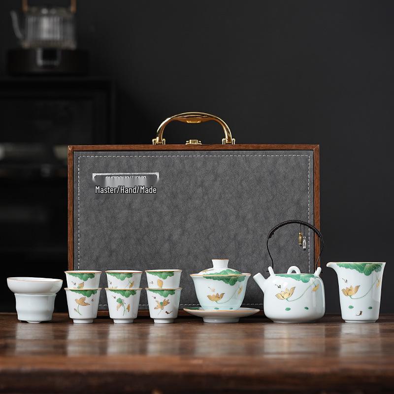 Taigu Luxury Kung Fu Tea Set with Hovering Gaiwan and Dry Brewing Tray
