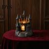 Retro Magischer Turm Schmuck 3D Gedruckter Mittelalterlicher Schloss Kerzenhalter, Gotischer Dunkel Schwarz Matt Teelicht Ständer Kerzenständer, Fantasy für Halloween