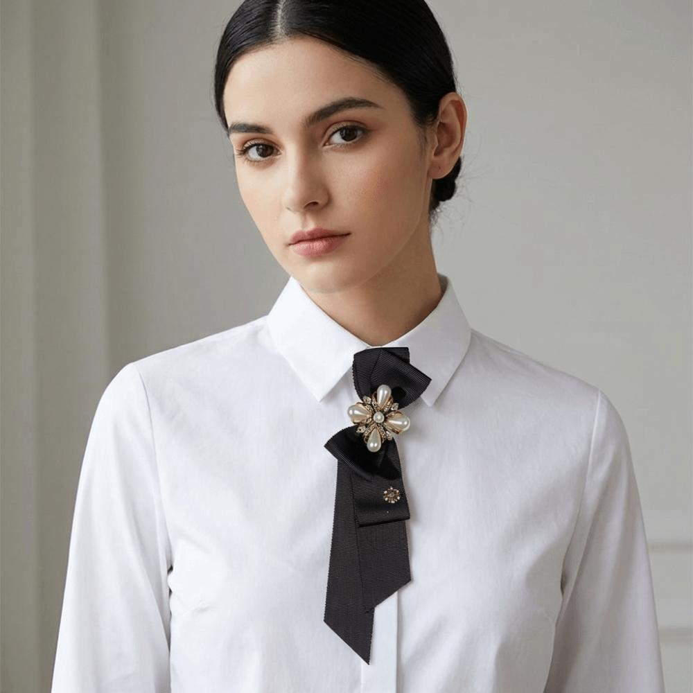 Clothing Decoration Black Bow Tie Choker Collares Pre-tied Tie Necklace Punk Style Long Necktie Students
