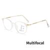 Ladies Round Frame Multifocal Presbyopia Glasses Anti Blue Light Finished Progressive Reading Eyeglasses Prescription Eyewear