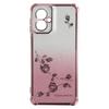 KADEM For Motorola Moto G55 5G Case Ring Kickstand TPU Flowers Phone Cover Gradient Glitter