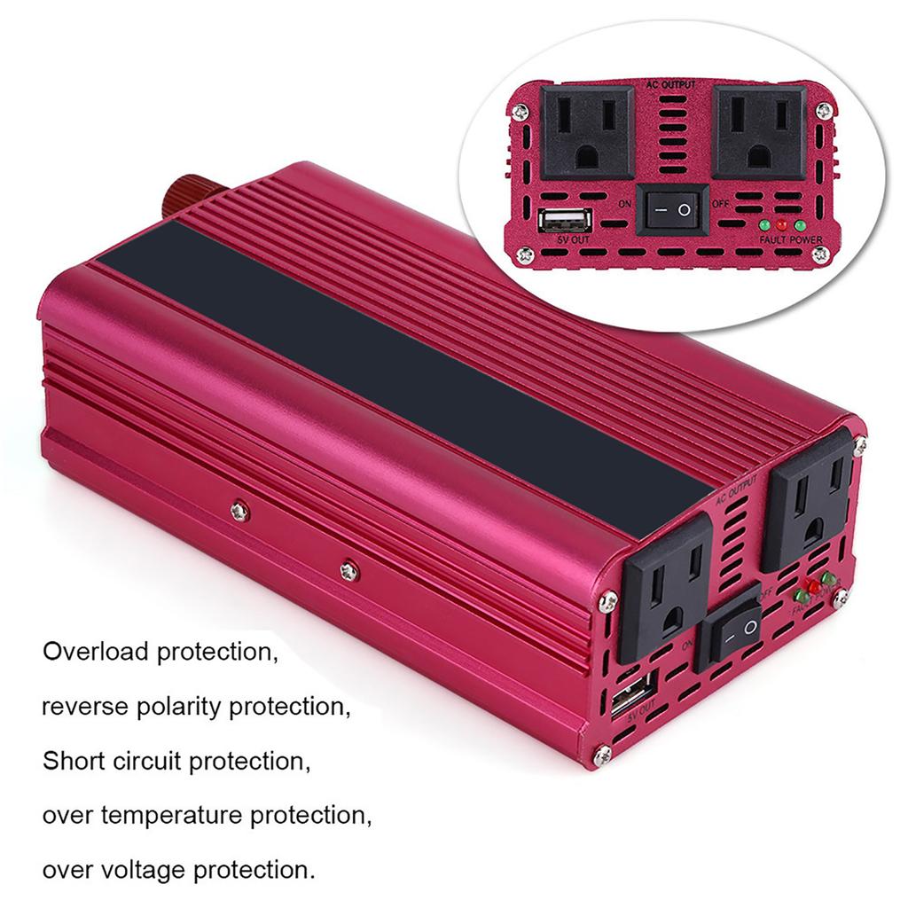 1500W   Autokonverter   12V auf AC 110V mit USB-Anschluss für Fahrzeuge LKW Wohnmobile Camping 170mm x 95mm 55mm