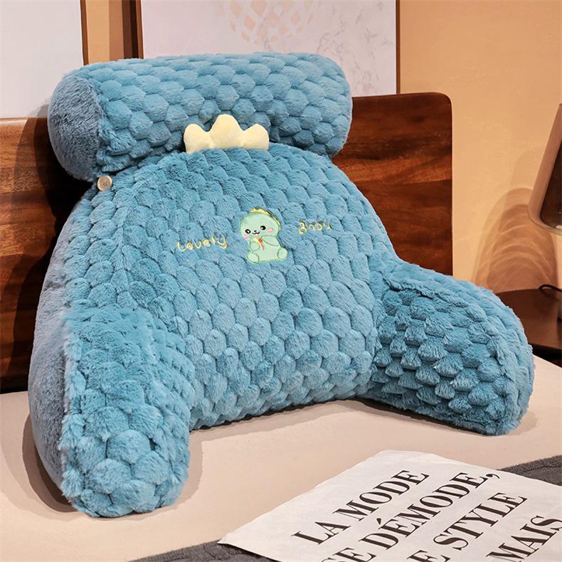 Cartoon Turtle Velvet Lumbar Support Cushion - Soft, Removable, Washable Seat & Sofa Backrest for Bedroom