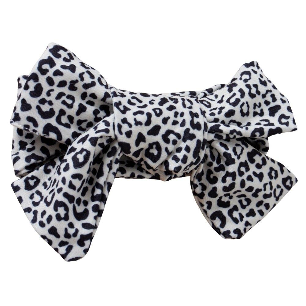 Baby Solid Color Top Leopard Print Pants Hairband Fall Clothes Set