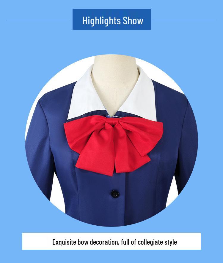 Slam Dunk Akagi Haruko School Uniform Cosplay Set: Women's Pleated Skirt & JK Top