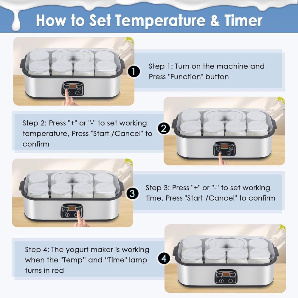 1400ML Large Capacity Yogurt Maker Professional Homemade Milkshake Pudding Machine Intelligent Ice Cream Machine