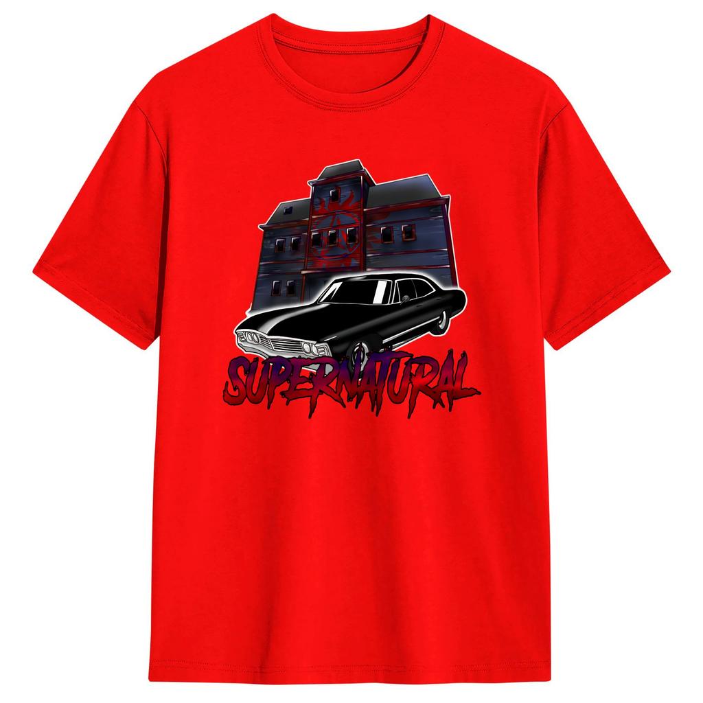 SupernaturAl Impala TShirt Summer Cotton T Shirts For Male Hip Hop Pattern Tshirt Short Sleeve Classic Tees