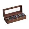 SONGMICS Watch Case, 6 Pieces, PU Watch Storage, Collection Case, with Transparent Window, Watch Box, Accessory Storage, Stylish, Father's Day Gift,