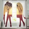 African Landscape Elephant Sheer Curtains For Bedroom Living Room Tulle Curtains For Kitchen Window Voile Curtains