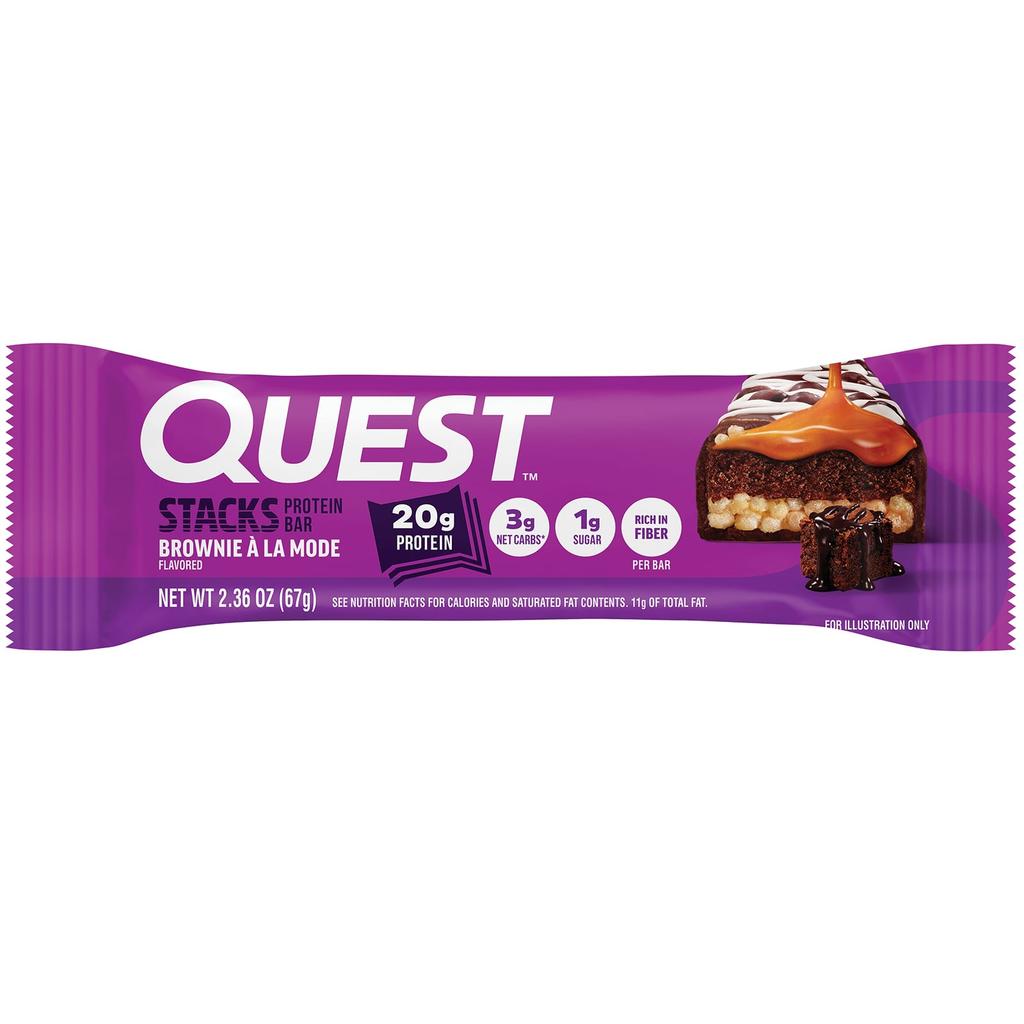 Quest Nutrition Stacks, Protein Bars, Brownie À La Mode, 12 Bars, 67g Each (2.36oz)