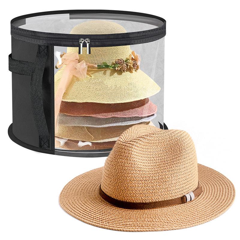 New Hat Box Convenient Round Travel Hat Box Organizer Wear-Resistant Hat Organizer Hat Storage Organizer