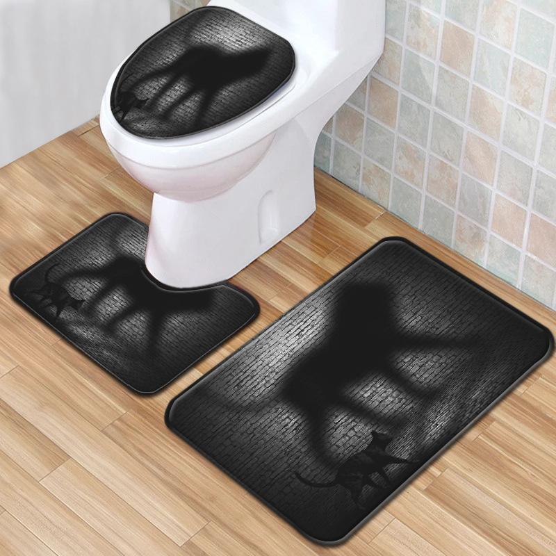 Halloween Bathroom Three-Piece Floor Mat Household Door Mat Bedroom Living Room Carpet