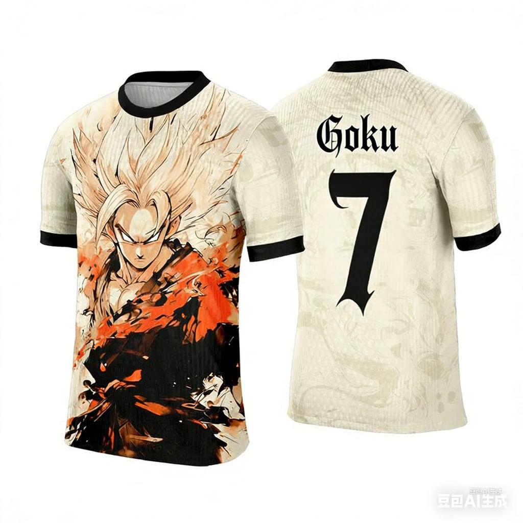 Hot 2026 Japanese Anime Dragon Ball Adult  Football Shirts Wukong Anime Sports NO.10 .7 T-shirts