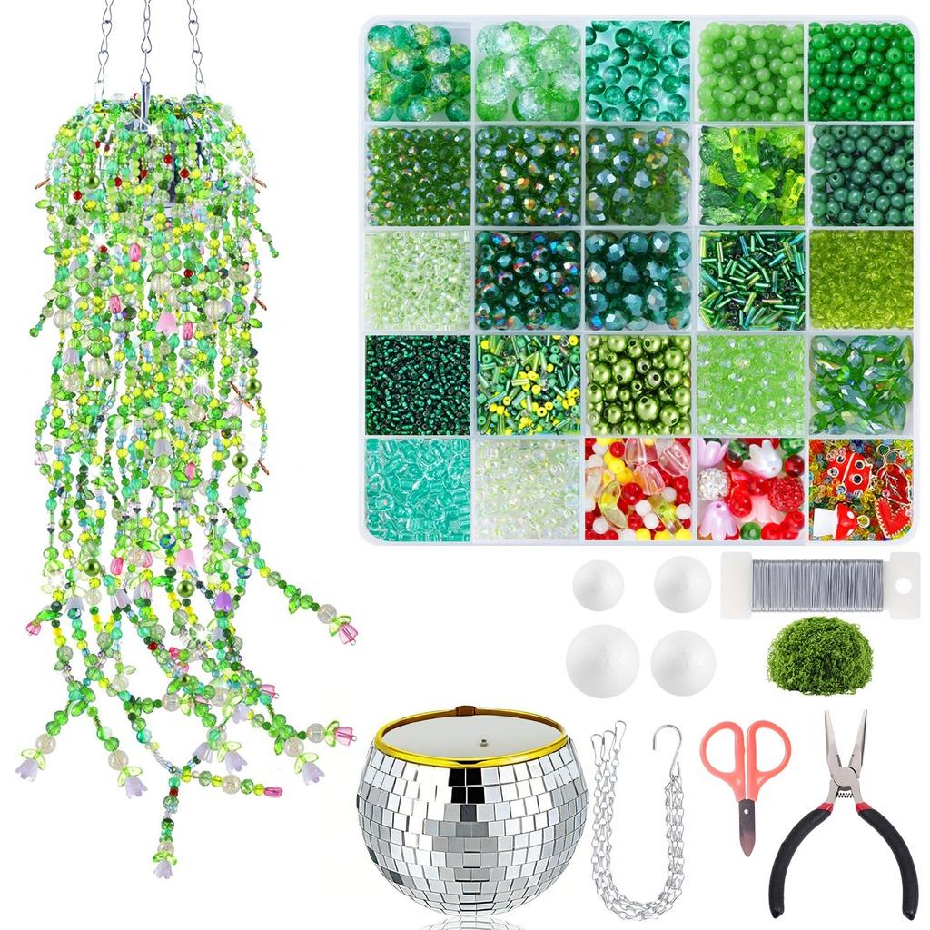 Forever Plant Beading Kit Translucent Permanent Faux Decor Kit Diy Beading Material Kit No-Wilt For Balcony Home Decor Hanging