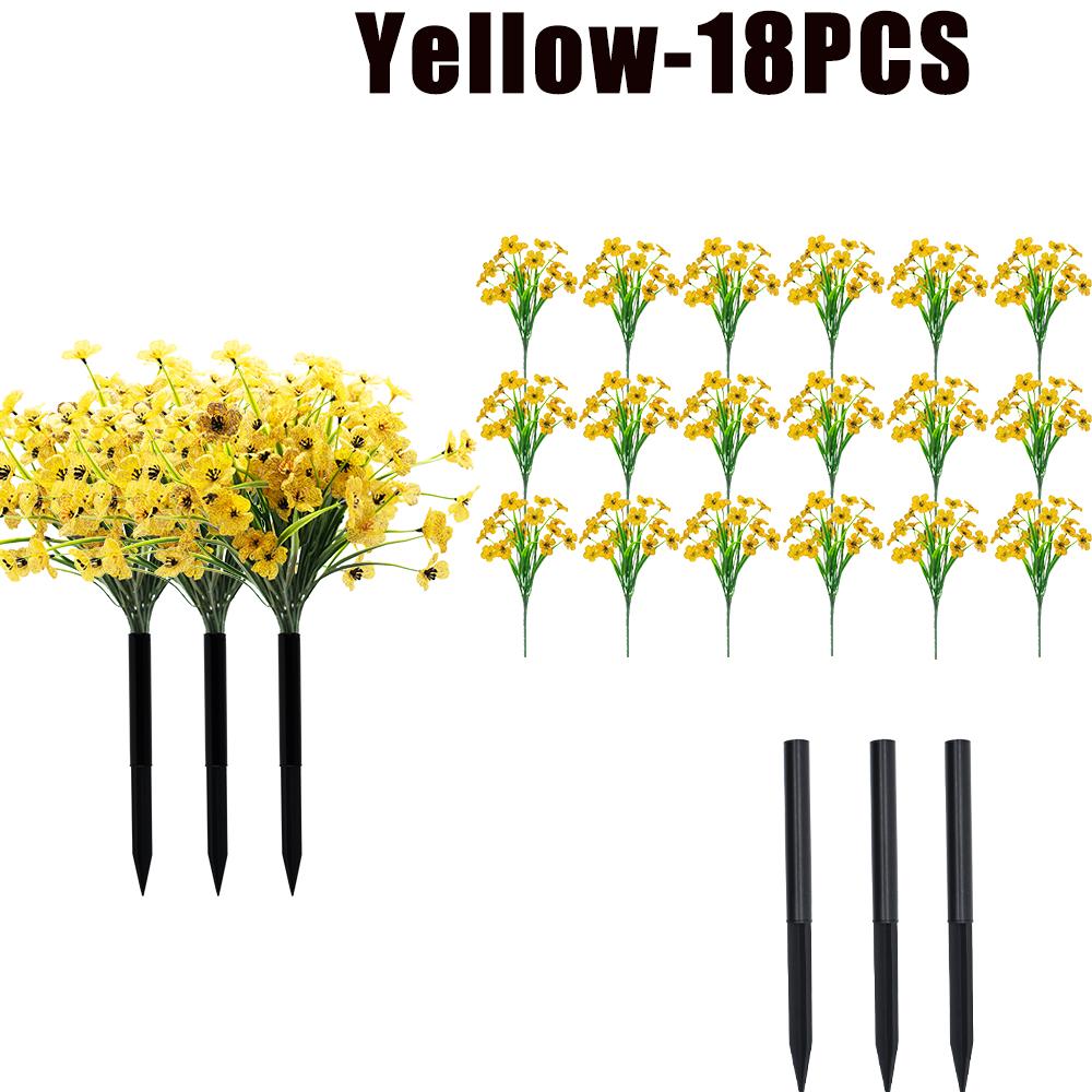 Artificial Violet Flowers Fake Spring Grass Faux Plants for Wedding Garden Decor Outdoor Artificial Floral Home Decoration